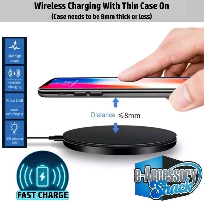 Wireless Fast Charger Charging Pad Dock for Samsung iPhone Android Cell Phone