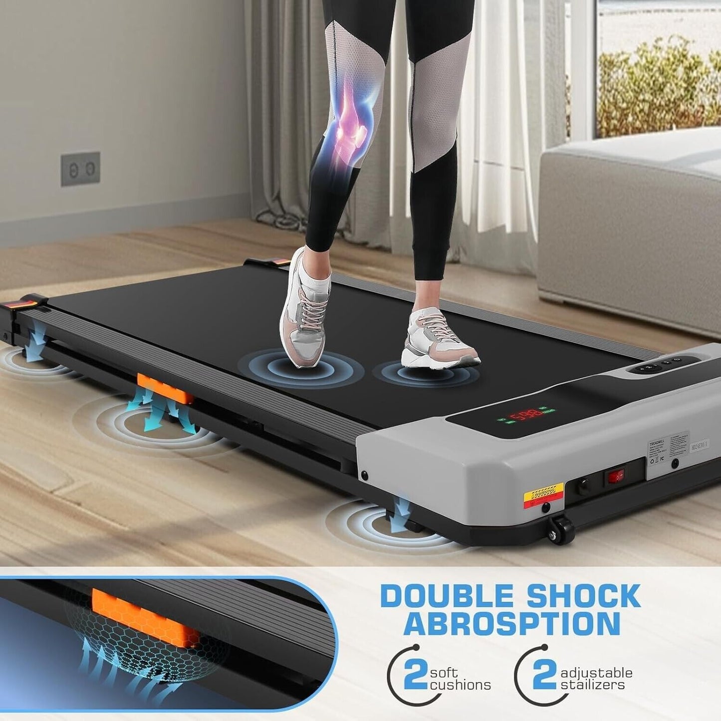 Walking Pad 3 in 1 Under Desk Treadmill, 2.5 HP Quiet Portable Walking Treadmill