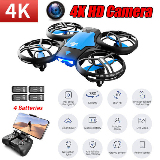 4DRC V8 Mini WIFI FPV Drone 4K HD Camera Quadcopter Gesture Sensing APP Control