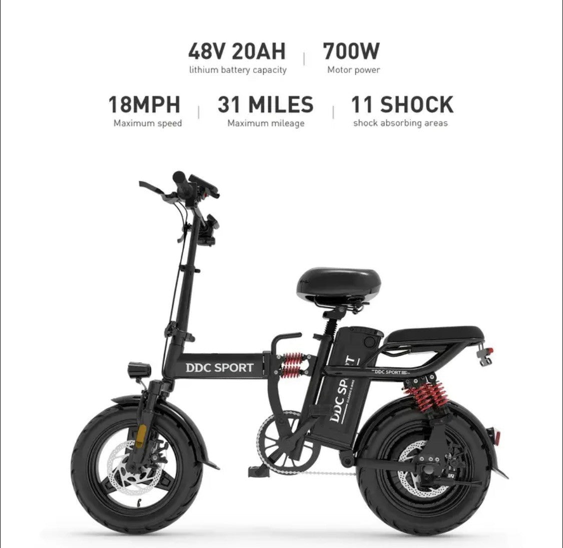 18MPH Commuter, LCD Display, 31 Mile Range, Electric Bike for Adults, 700W Motor