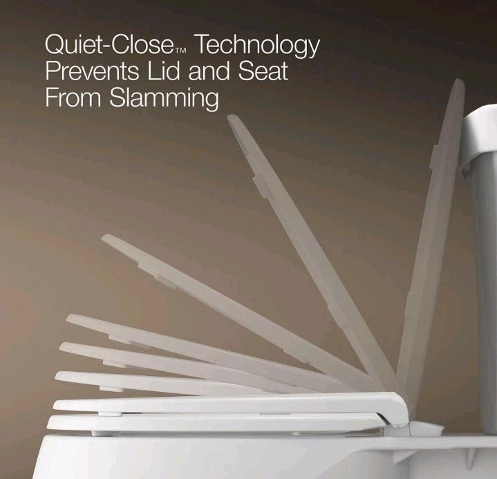 KOHLER K-27332-0 Glissade ReadyLatch Quiet Close Round Toilet Seat, White