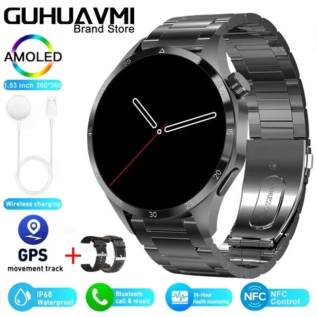Fitness Tracker NFC Smartwatch Waterproof GPS Heart Rate Bluetooth Call Android