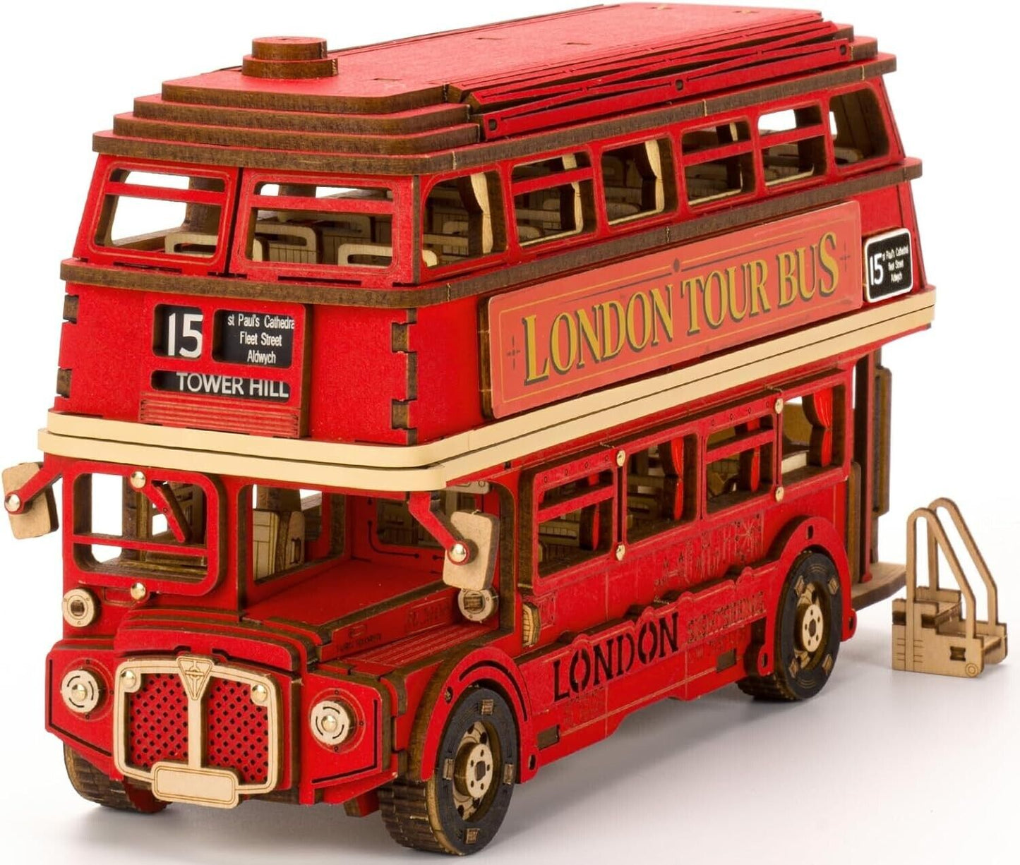 Rolife London Tour Bus 3D Puzzle 3D Wooden Puzzle Model Kits Collectibles Gifts