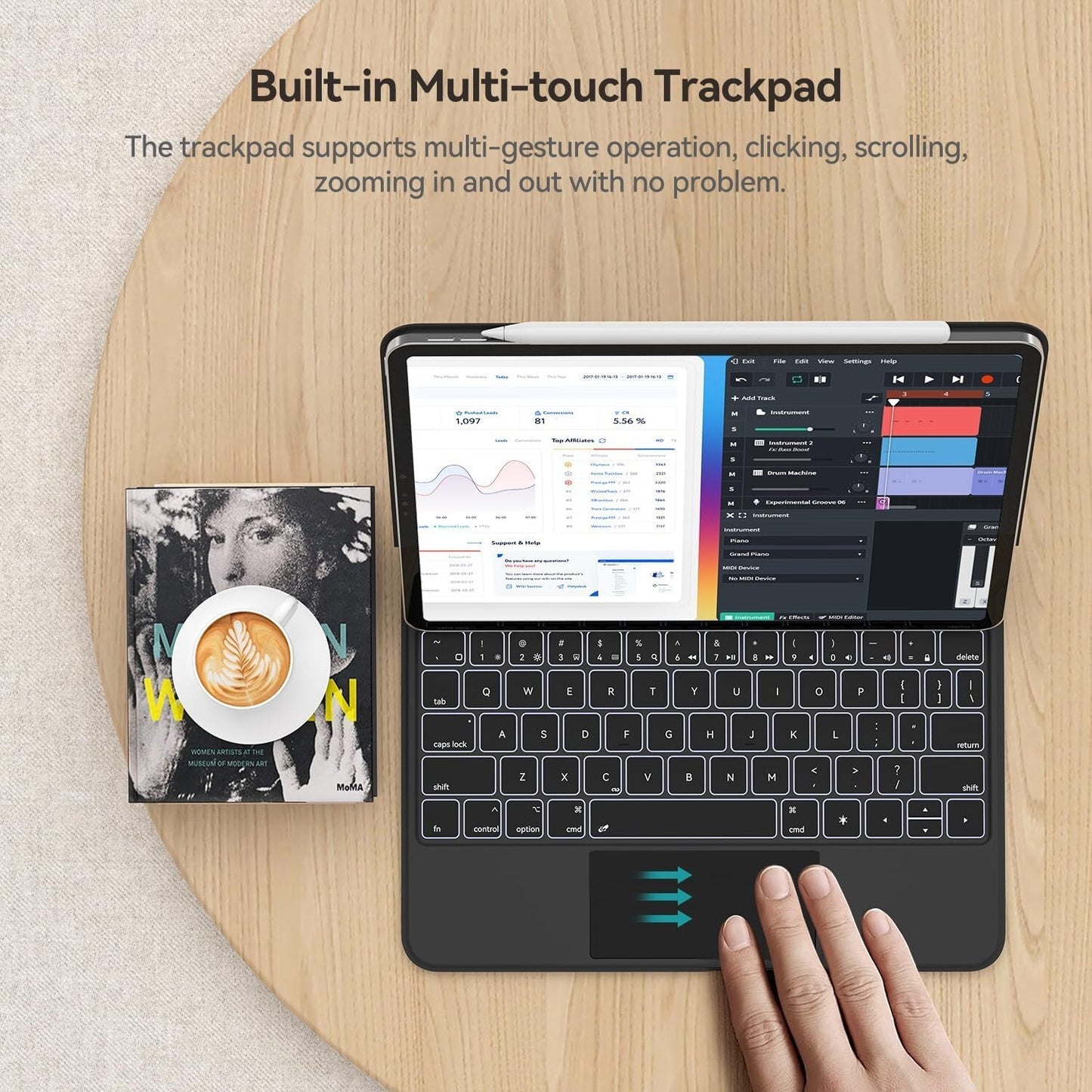 Bluetooth Wireless Keyboard Case iPad Pro 12.9 6th/5th/4th/3rd Gen iPad Air 13