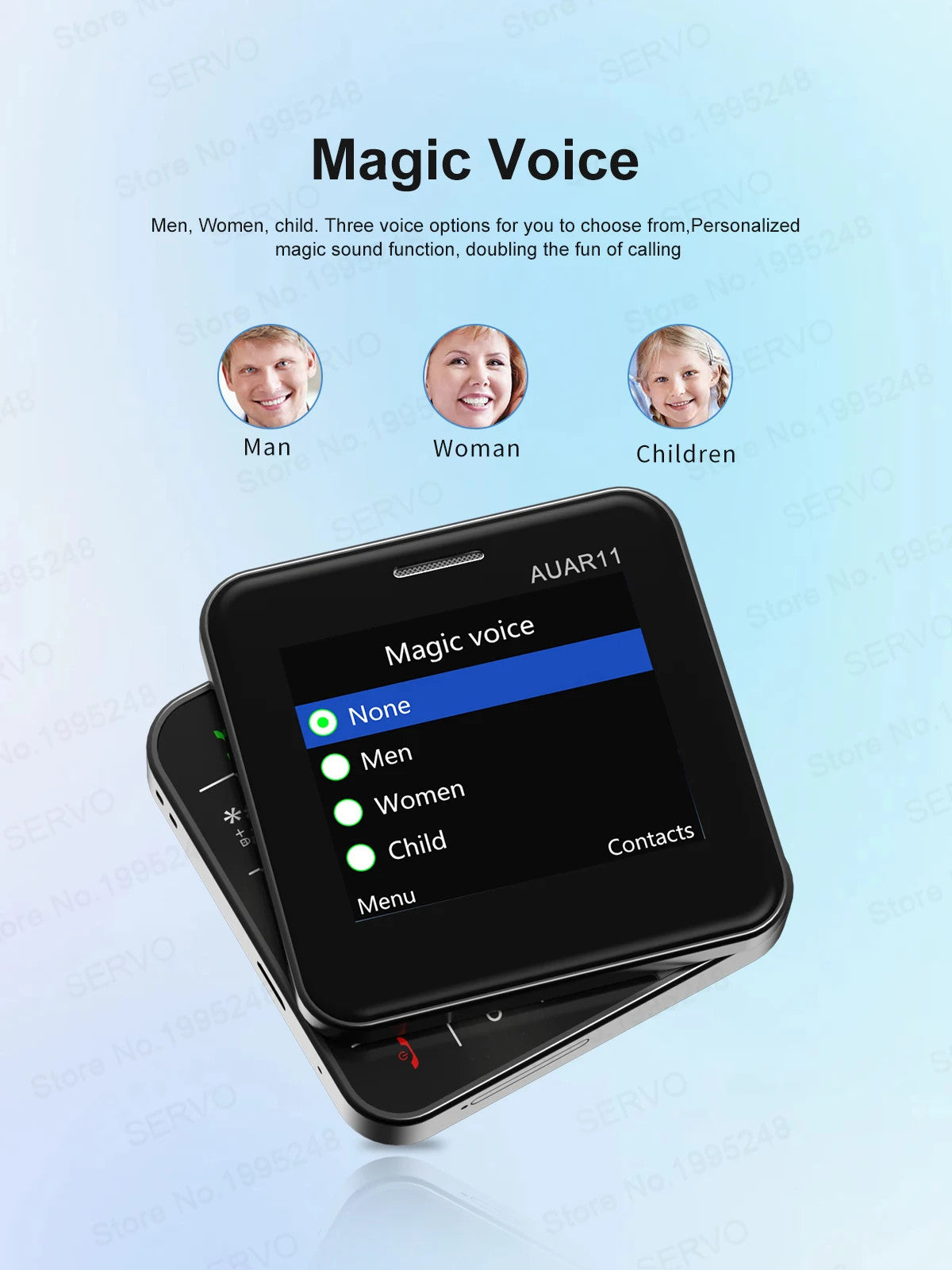 SERVO Rotating Sliding Mini Mobile Phones 2.4“ GSM Blacklist Speed Dail Dual SIM