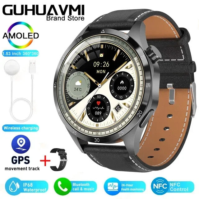 Fitness Tracker NFC Smartwatch Waterproof GPS Heart Rate Bluetooth Call Android