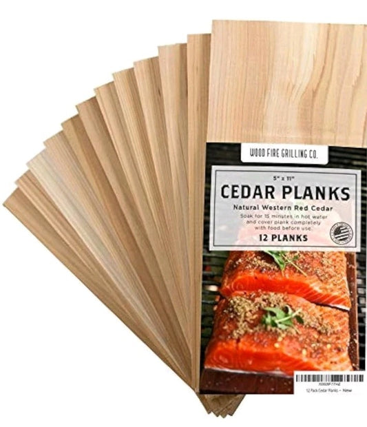 12 Pack Cedar Planks for Grilling Salmon and More
