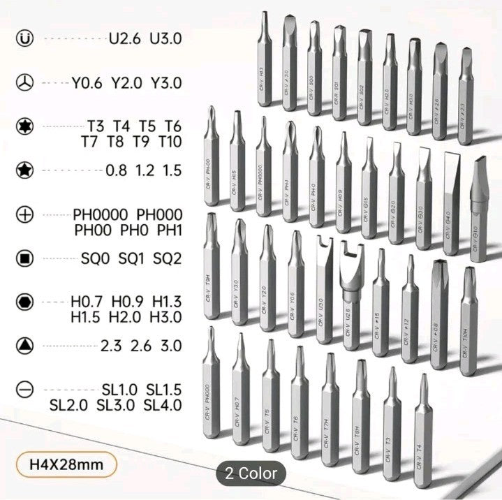 46-in-1 Small Precision Electric Screwdriver, Silent, Durable, Long-lasting Gray