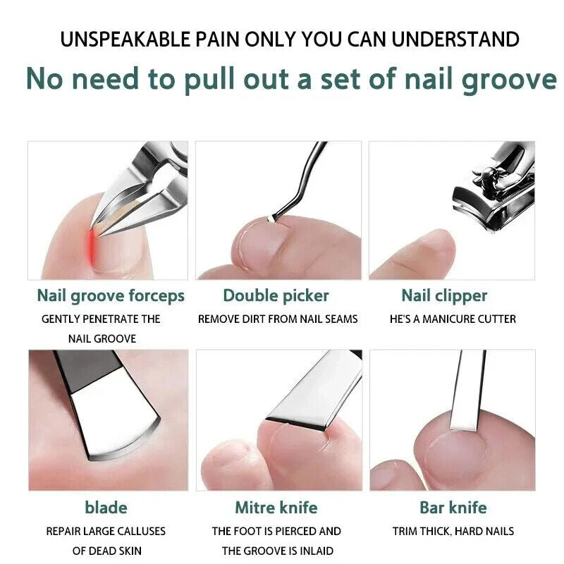 14Pcs Toenail Clippers for Thick Ingrown Toe Nails Heavy Duty Nail Clippers Kit