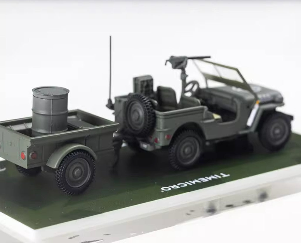 ZD TM 1:64 Military Wellys MB Trailer Model Diecast Metal Car BN