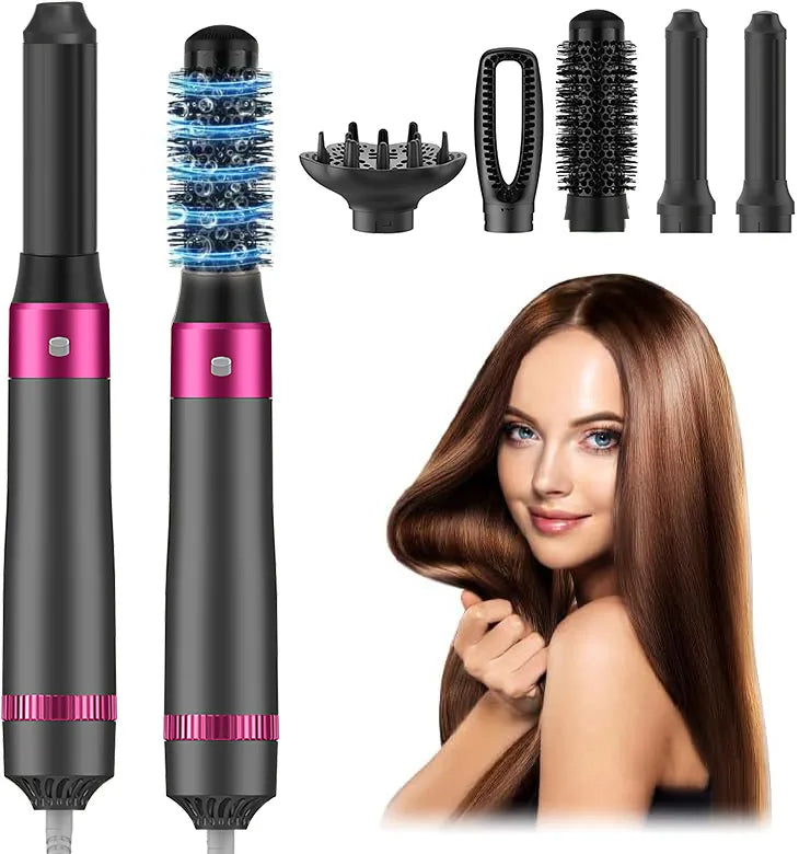 5 In 1 Hair Dryer Brush Kit, Blow Dryer Brush For Drying, Straightening, Volumiz
