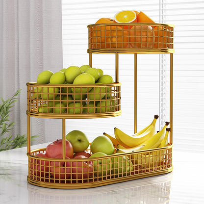 Metal Fruit Basket Vegetables Storage Rack Table Centerpiece Serving Tray