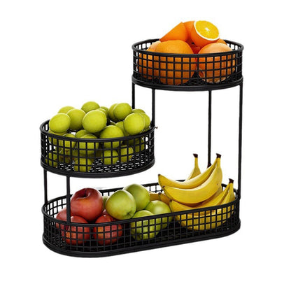 Metal Fruit Basket Vegetables Storage Rack Table Centerpiece Serving Tray