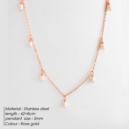 Oval Pearl  Pearl Tassel Necklace