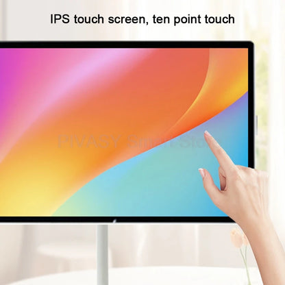21.5 23.8 Inch Smart TV 10-Point Touch Screen Monitor Mobile Stand Battery Android12 for Fitness Home Office Wireless Casting