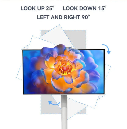 21.5 Inch Live Streaming Battery Powered Portable Smart 1080P Rotatable Touch Screen Tv Stand Follow By Me Tv