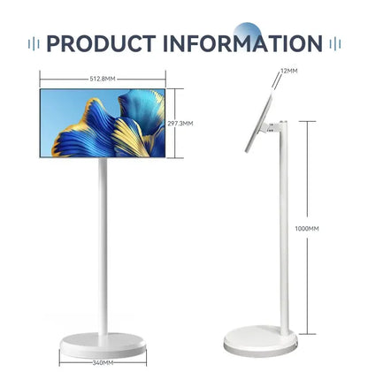 21.5 Inch Live Streaming Battery Powered Portable Smart 1080P Rotatable Touch Screen Tv Stand Follow By Me Tv
