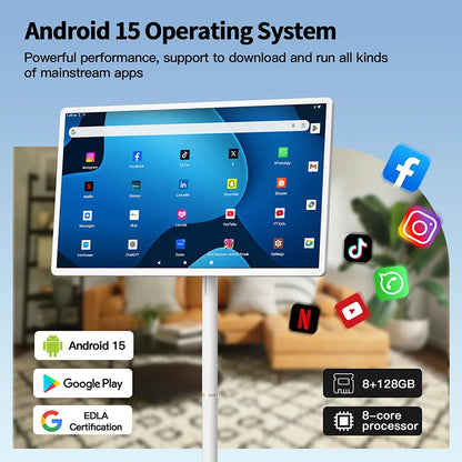 32 Inch Incell Lcd Display  Interactive Touch Wireless Portable TV with Stand  Android 15 Smart Mobile Display