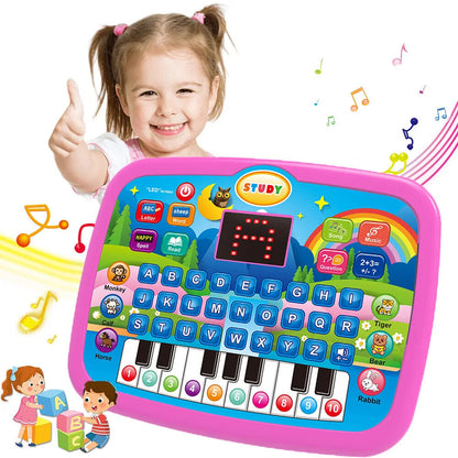 Kids’ Education Tablet Toy, Age 3+ Literacy Learn Doubles as Electronic Keyboard