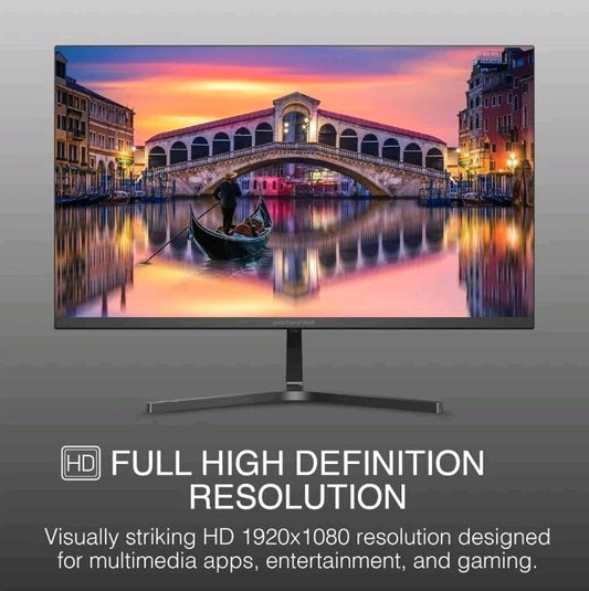 27" FHD Monitor, 1920x1080, 75hz,  VESA, Tilt, HDMI/VGA, Slim Bezel