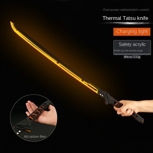 DIY Cyberpunk 2077 Thermal Katana Samurai Blade Functional LED 80cm Cool Prop