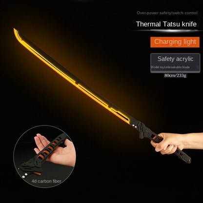 DIY Cyberpunk 2077 Thermal Katana Samurai Blade Functional LED 80cm Cool Prop