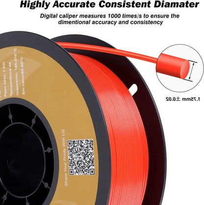 【Buy 6 Get 4 Free】3D Printer PLA PETG 1.75mm Filament FDM Bundle Spools 1KG Mix