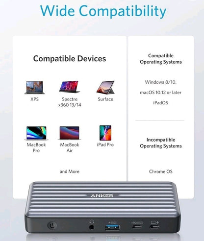 Anker USB C Docking Station A8394 9-in-1 USB-C w/ Power Adapter