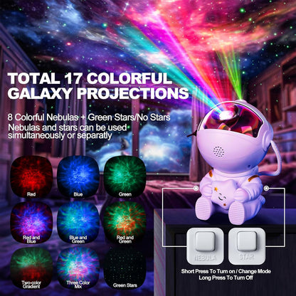 Star Projector Galaxy Night Light - Astronaut Space Buddy Projector with Remote