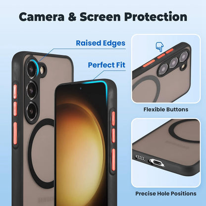 For Samsung Galaxy S25Ultra S24FE S23 Case Mag Safe Magnetic Frosted Phone Cover