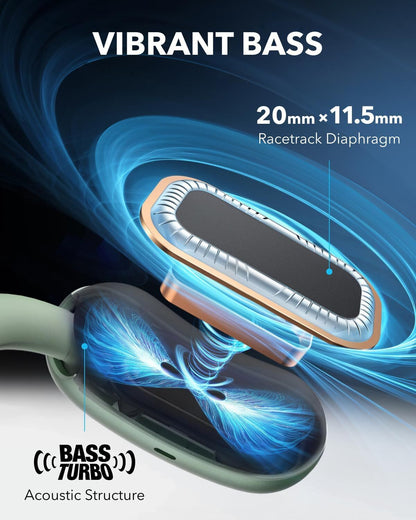 Soundcore AeroFit 2 Open-Ear Headphones Snug Fit Ear Hooks Bass Hi-Res 42H Play