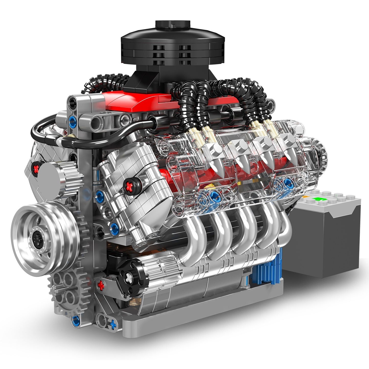 Mould King 10171 V8 Engine Motor Engineering Model Building Block Toy Collection
