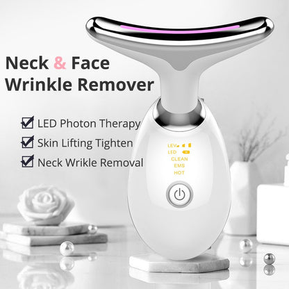 EMS Thermal Neck Lifting And Tighten Massager Electric Microcurrent Wrinkle Remo