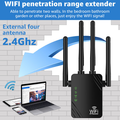 Upgraded WiFi Range Extender 300Mbps Internet Booster Wireless Signal Repeater