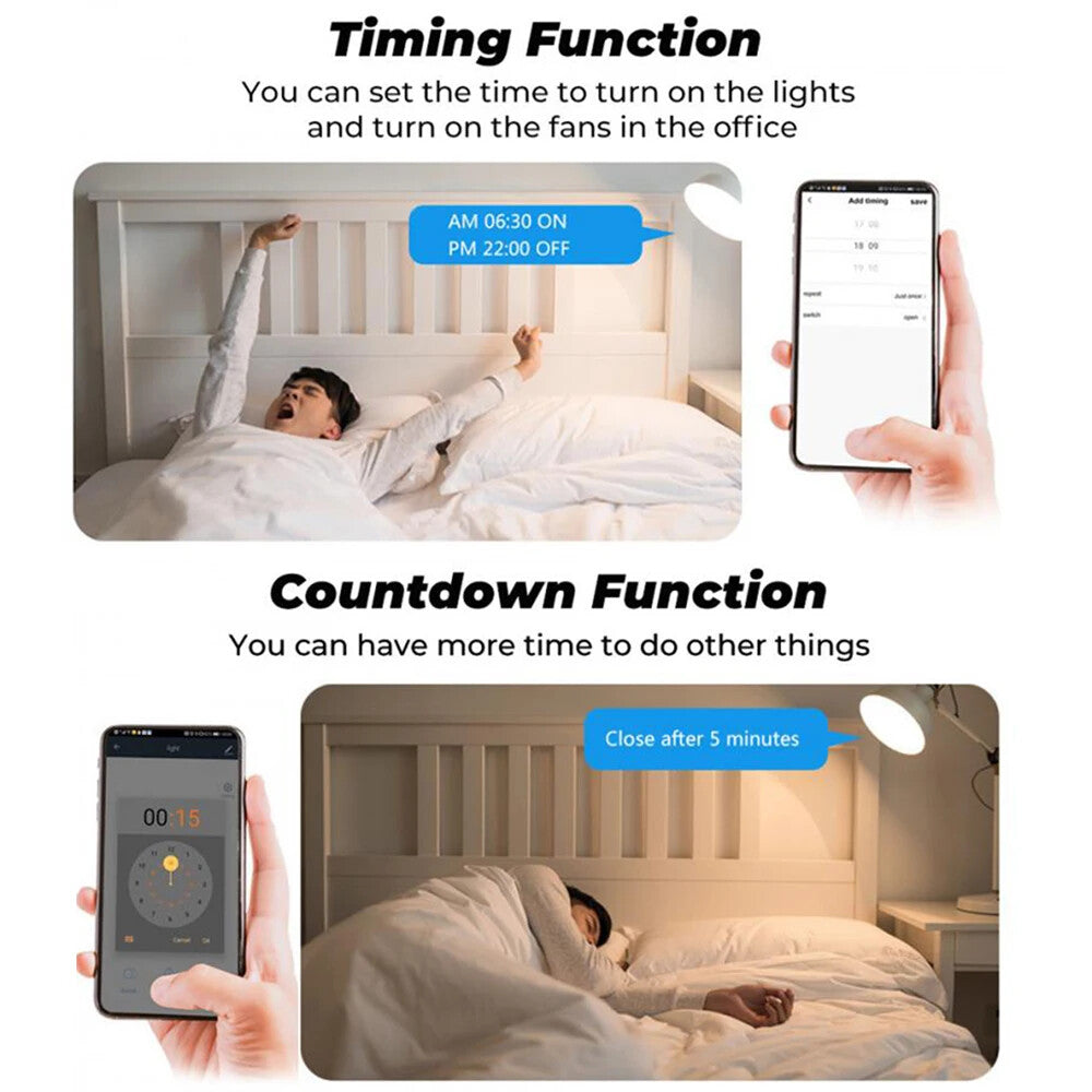Smart Home ZigBee WiFi Smart Switch with Power Monitor 16A Mini Breaker Voice US