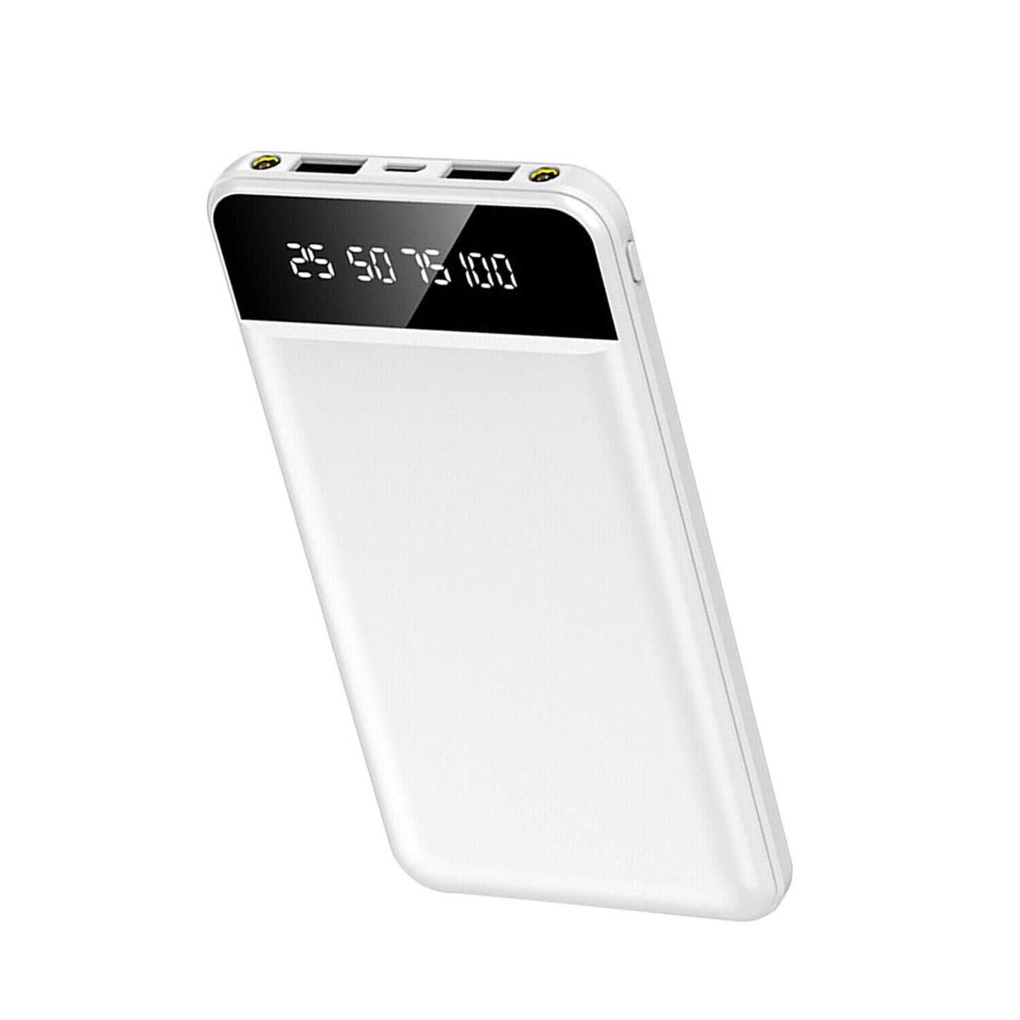 10000mAh Power Bank Dual USB Slim External Battery Pack Charger with LCD Display