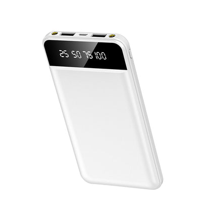 10000mAh Power Bank Dual USB Slim External Battery Pack Charger with LCD Display