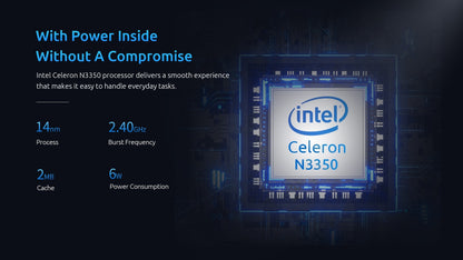 Mini PC Intel N3350 CPU 4G RAM 64G ROM VGA USB3.0 Support M.2 Win10Pro