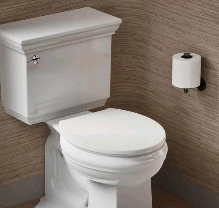 KOHLER K-27332-0 Glissade ReadyLatch Quiet Close Round Toilet Seat, White