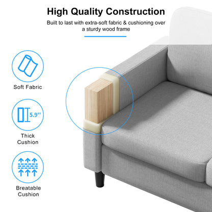 Small Sectional Sofa with Storage Ottoman,3 Seater L Shaped Sofa for Living Room
