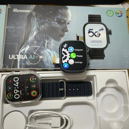 Microwear Ultra Ai3 5G Smartwatch – 2.29″ AMOLED, 180° Rotating Camera, 4G/5G