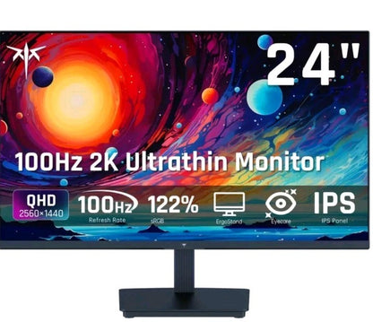 KTC 24 Inch QHD 100Hz Computer Monitor IPS 2K, 1300:1 Contrast