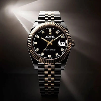 HOLUNS Watch Waterproof AUTOMATIC MECHANICAL BLACK & GOLD