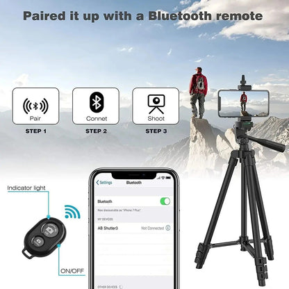 Adjustable Tripod Professional Camera Mount Stand Holder Bluetooth Remote Phone