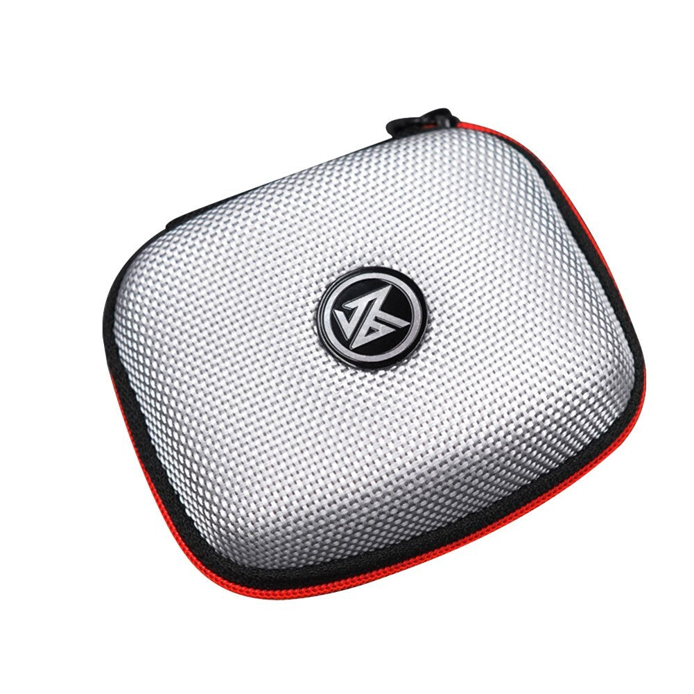 Portable Square Earphone Case Box with Mesh Pocket Headset Storage Black
