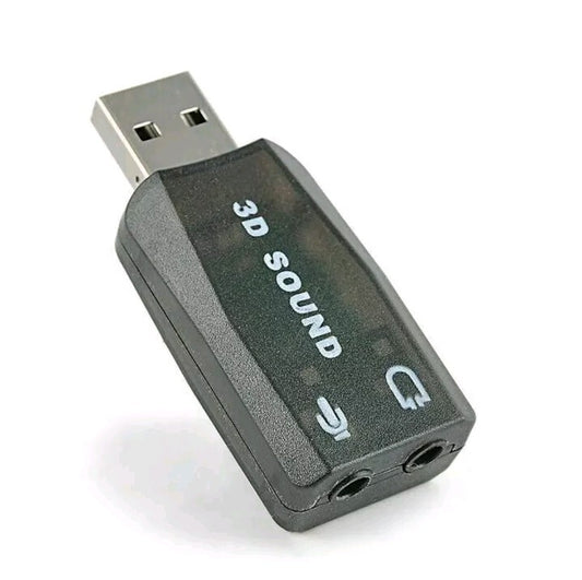 USB Sound Card Dangle Converter Port With Mic Aux Port