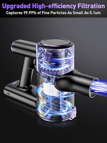 Cordless Vacuum Cleaner, 33Kpa 10-in-1 Stick Vacuum with Extra-Long Hose, Anti