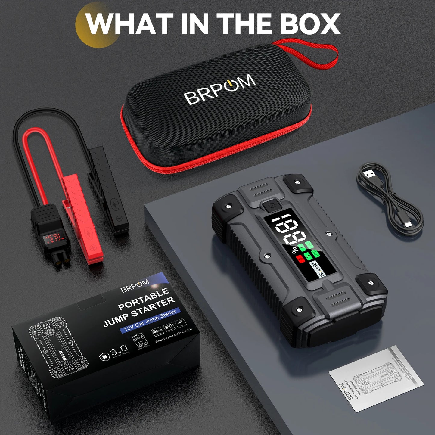 Car Jump Starter 3000A/4000A/5000A Battery Charger Emergency Power Bank Booster