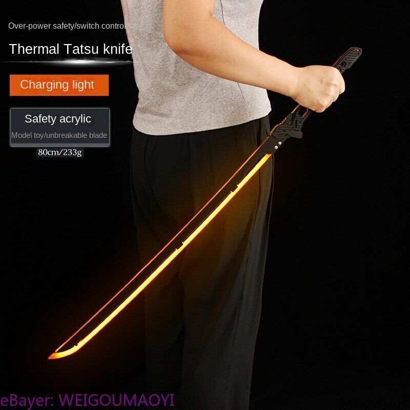 DIY Cyberpunk 2077 Thermal Katana Samurai Blade Functional LED 80cm Cool Prop