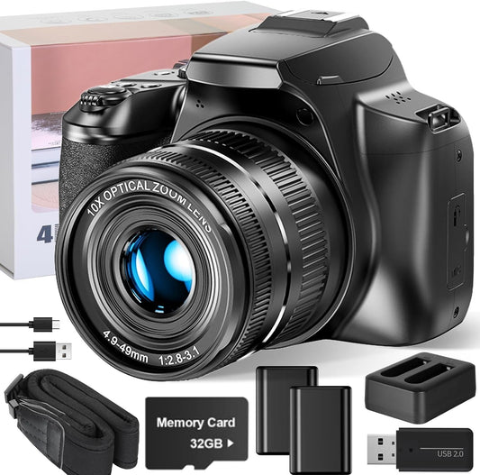 Digital Camera 64MP 4K Video 40X Zoom Lens WiFi Vlogging Camera for Photography